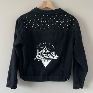 “Take Me To The Mountains” Pearl Denim Jacket